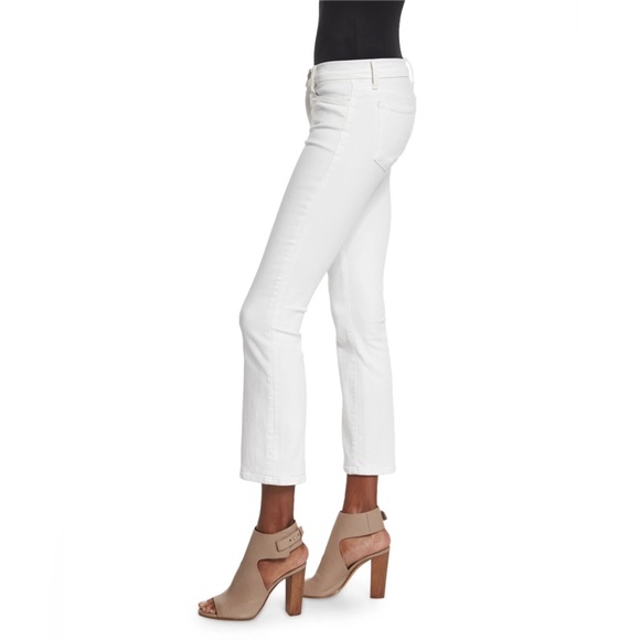 J Brand Selena Mide Rise Crop Bootcut Jeans in White Blanc sz 32 - Picture 2 of 8